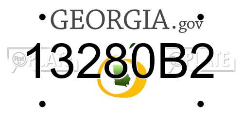 13280B2 Georgia License Plate