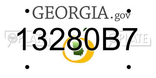 13280B7 Georgia License Plate