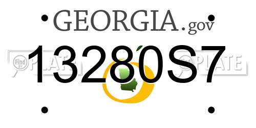 13280S7 Georgia License Plate