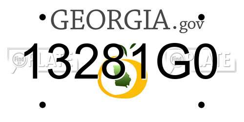 13281G0 Georgia License Plate