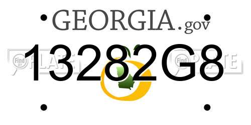 13282G8 Georgia License Plate