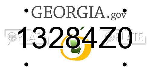 13284Z0 Georgia License Plate