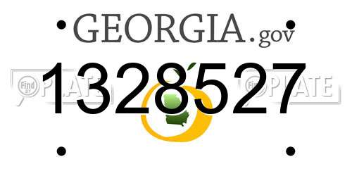 1328527 Georgia License Plate