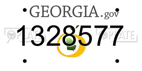 1328577 Georgia License Plate