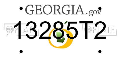 13285T2 Georgia License Plate