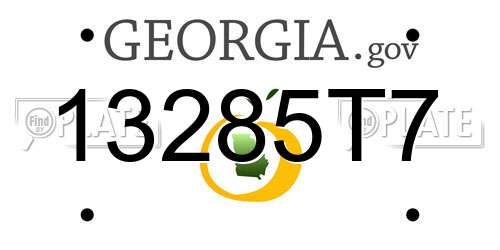 13285T7 Georgia License Plate
