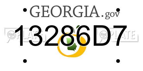 13286D7 Georgia License Plate