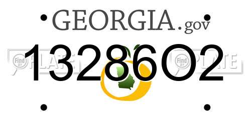 13286O2 Georgia License Plate