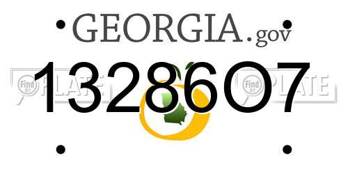 13286O7 Georgia License Plate