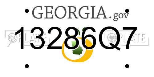 13286Q7 Georgia License Plate