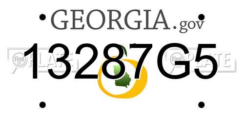 13287G5 Georgia License Plate