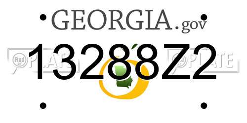 13288Z2 Georgia License Plate