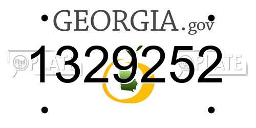 1329252 Georgia License Plate