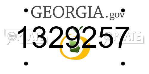 1329257 Georgia License Plate
