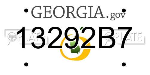 13292B7 Georgia License Plate