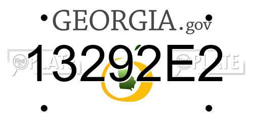 13292E2 Georgia License Plate