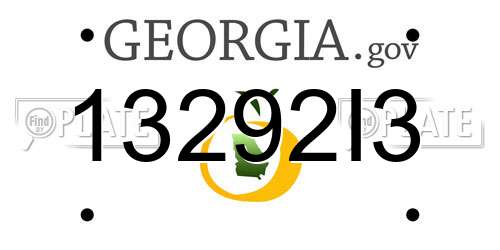 13292I3 Georgia License Plate