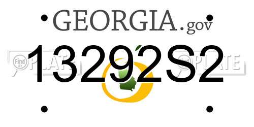 13292S2 Georgia License Plate