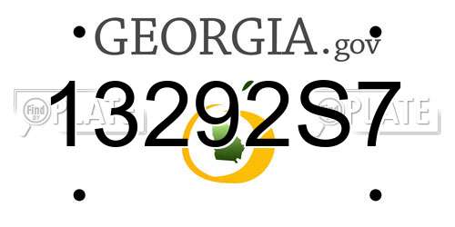 13292S7 Georgia License Plate