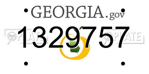 1329757 Georgia License Plate