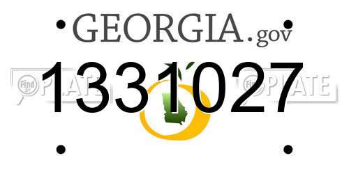 1331027 Georgia License Plate