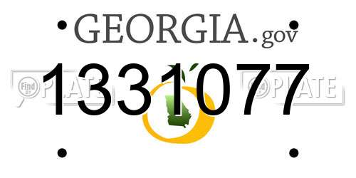 1331077 Georgia License Plate