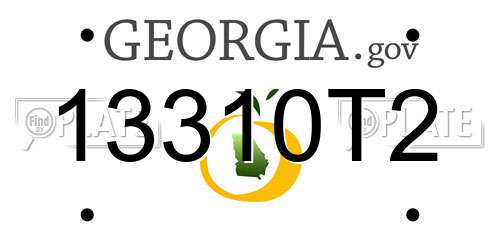 13310T2 Georgia License Plate