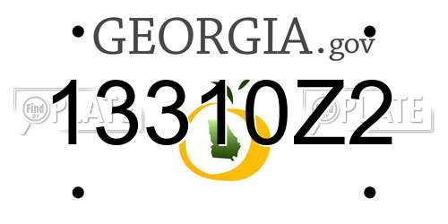 13310Z2 Georgia License Plate