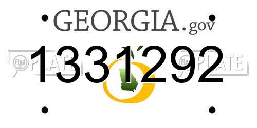 1331292 Georgia License Plate