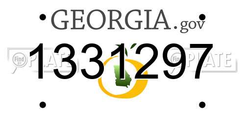 1331297 Georgia License Plate