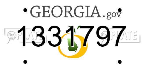 1331797 Georgia License Plate