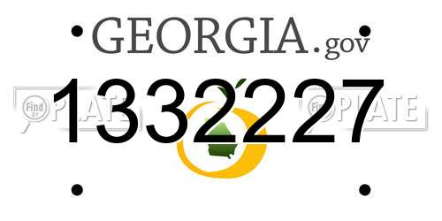 1332227 Georgia License Plate