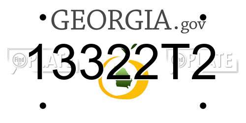 13322T2 Georgia License Plate