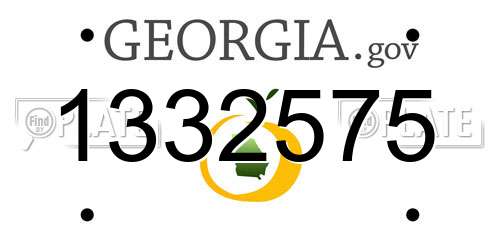 1332575 Georgia License Plate