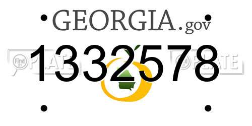 1332578 Georgia License Plate