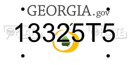 13325T5 Georgia License Plate