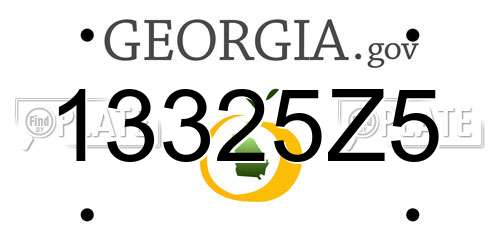13325Z5 Georgia License Plate
