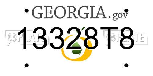 13328T8 Georgia License Plate