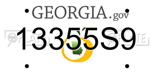 13355S9 Georgia License Plate