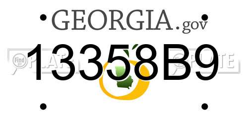 13358B9 Georgia License Plate
