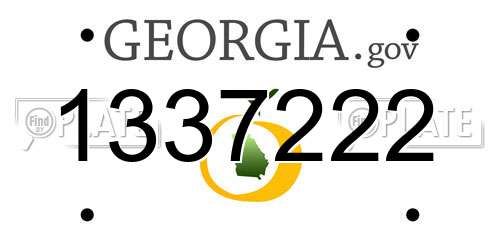1337222 Georgia License Plate