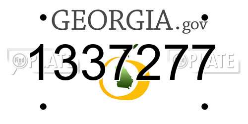 1337277 Georgia License Plate
