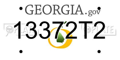 13372T2 Georgia License Plate