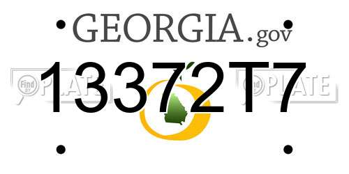 13372T7 Georgia License Plate