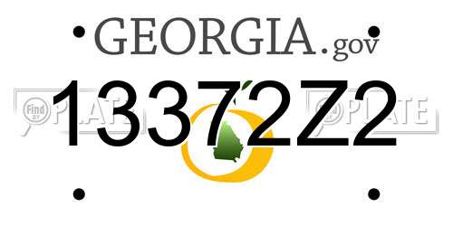 13372Z2 Georgia License Plate