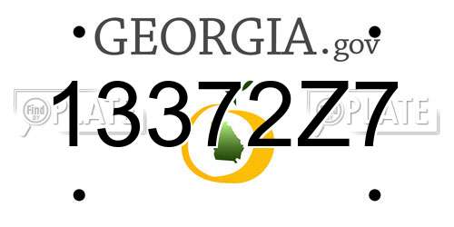 13372Z7 Georgia License Plate
