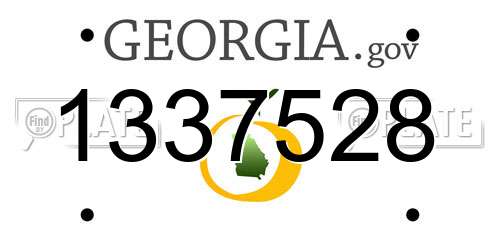 1337528 Georgia License Plate