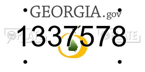1337578 Georgia License Plate