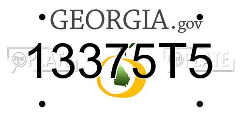 13375T5 Georgia License Plate