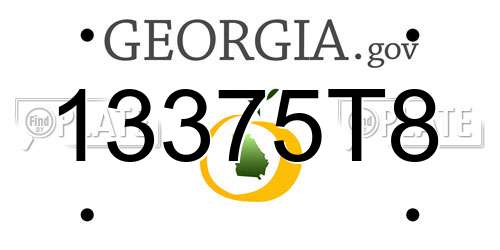 13375T8 Georgia License Plate